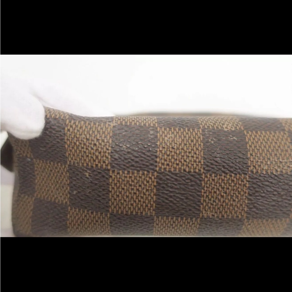 SOLD❤️ LOUIS VUITTON Pochette Bag Cosmetic Makeup Pouch Bag PM Damier Ebene - Picture 5 of 16